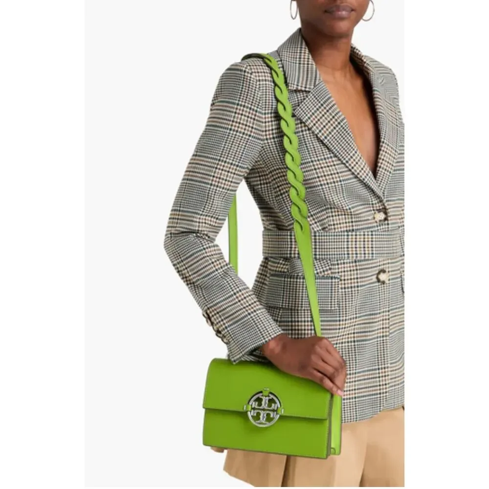 Tory Burch Wheatgrass Small Miller Flap Shoulder Bag in Green